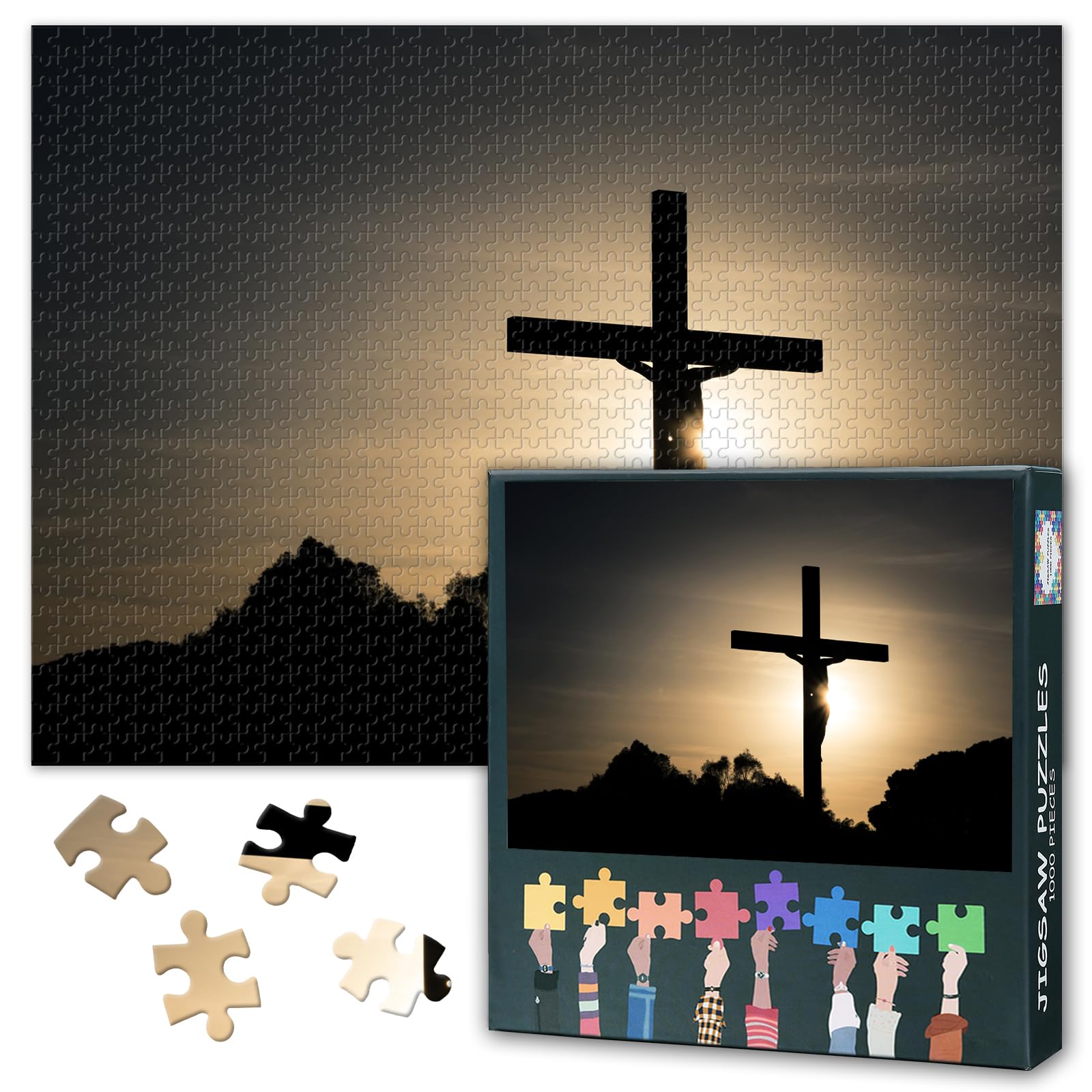 Puzzles for Adults Jesus Christ on the Cross - Challenging Jigsaw Puzzles for Adults, Christian Puzzle Difficult (27.5"x19.7"), Family Game Night Activity & Modern Home Wall Decor Gift โ image 1