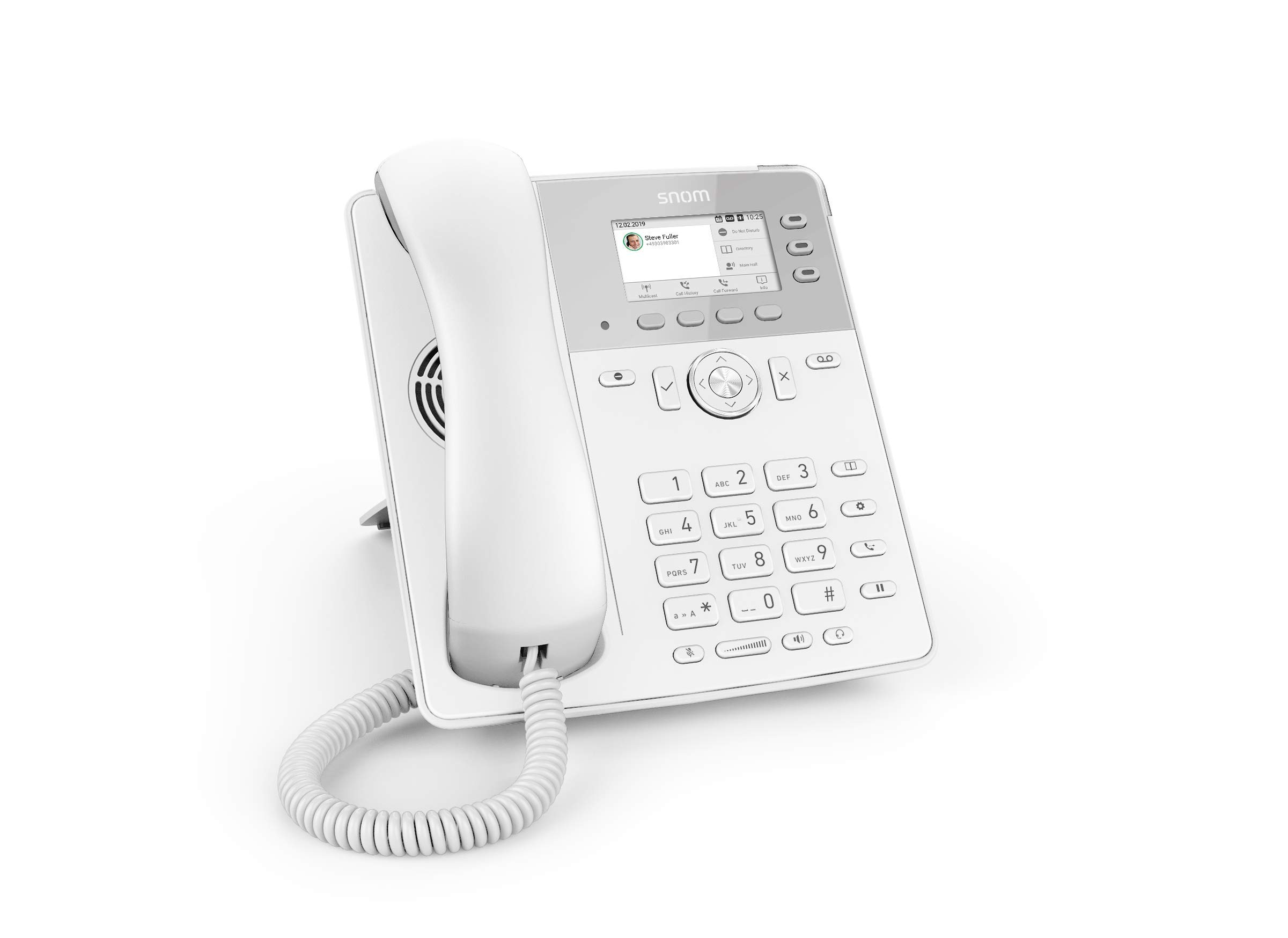 SNOM D717 Globale desk telefonico (3 auto-etichettatura tasti funzione, colori ad alta risoluzione TFT, sensore di luce integrato, PoE IEEE 802.3af); Bianca; 00004398