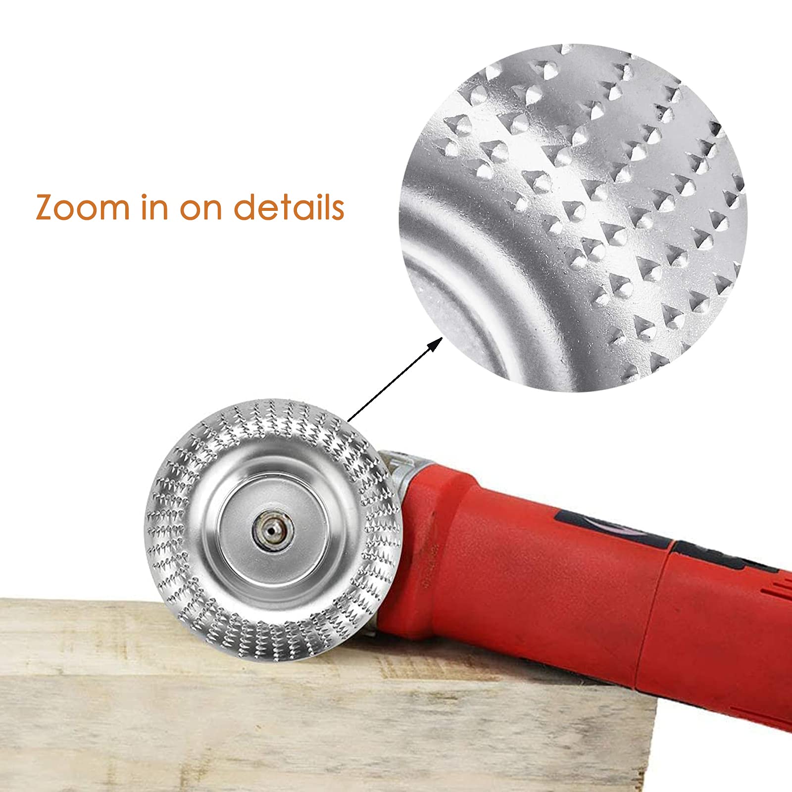 Disque Sculpture Bois, Angle Abrasif Roue Disques, Surface Incurvée (Argent) 100 mm/22 mm, Utilisée Pour Le Polissage Du Bois, le Façonnage, la Sculpture, Etc.