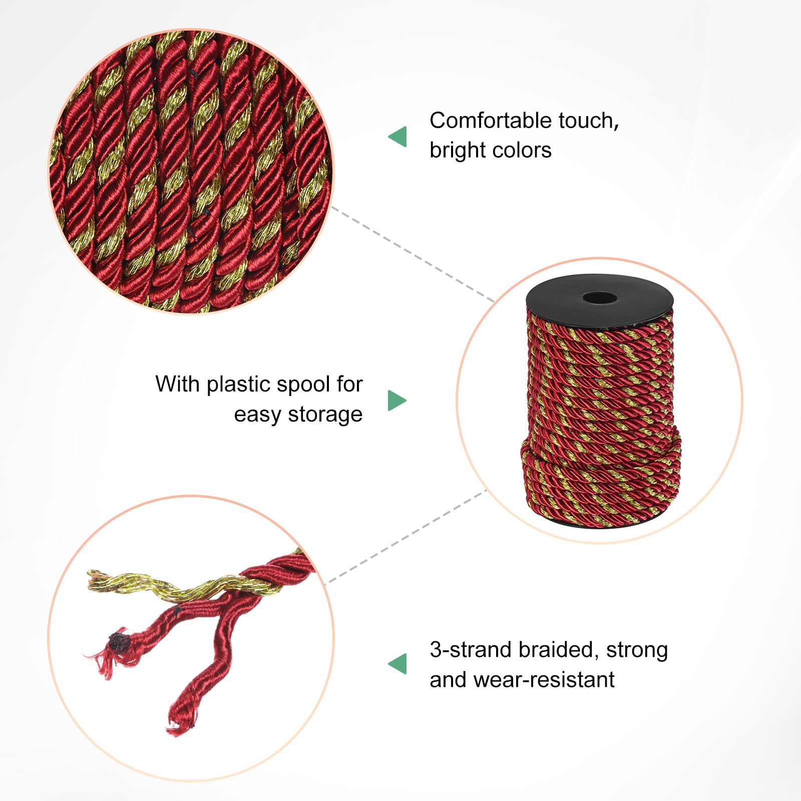 M METERXITY 22 Yards Twisted Rope Trim - Image 2