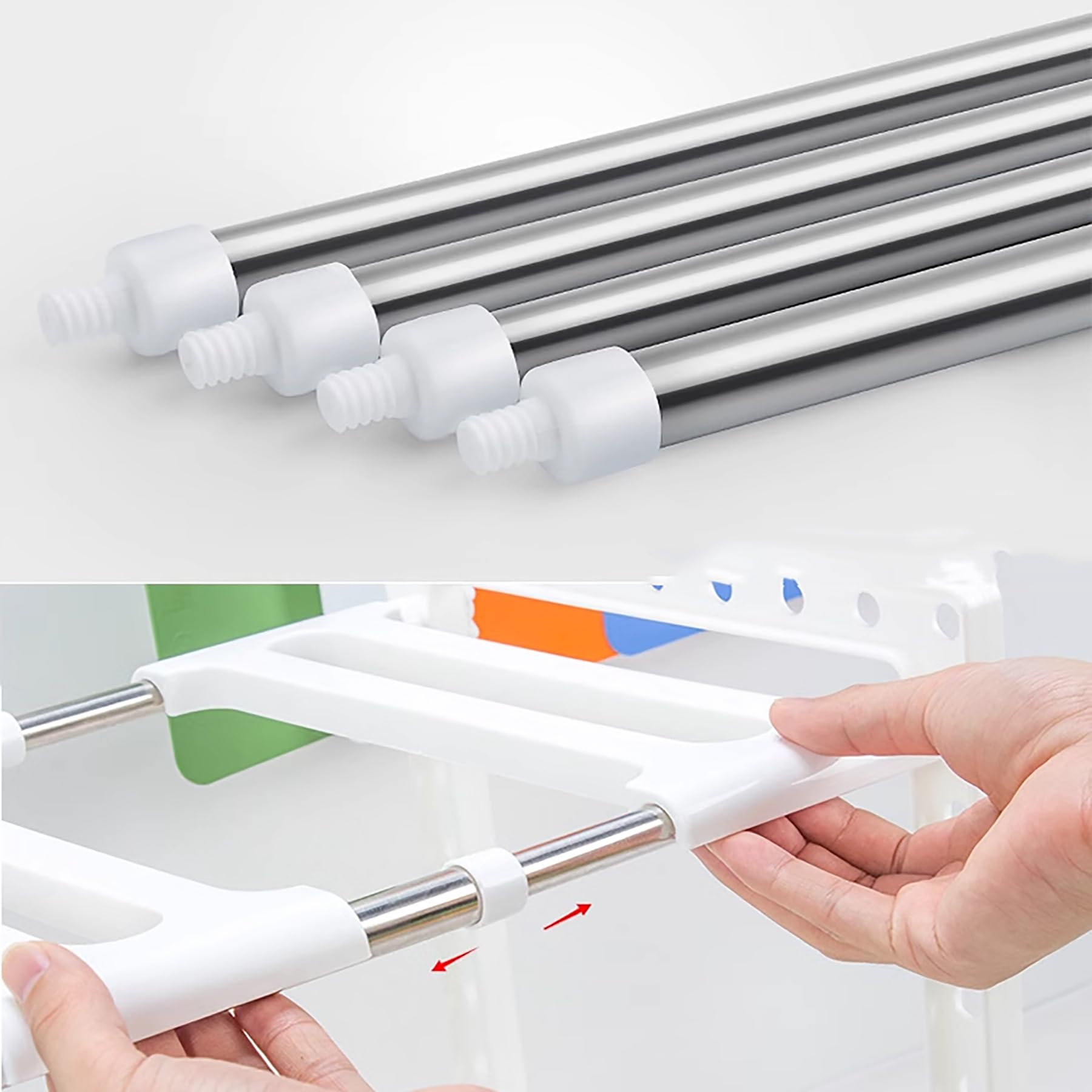 Organizzatore per armadietto da Bagno Scaffale da Cucina sotto Il lavello Organizzatore espandibile per ripiano per Armadio da Cucina a 2 Livelli,Bianca