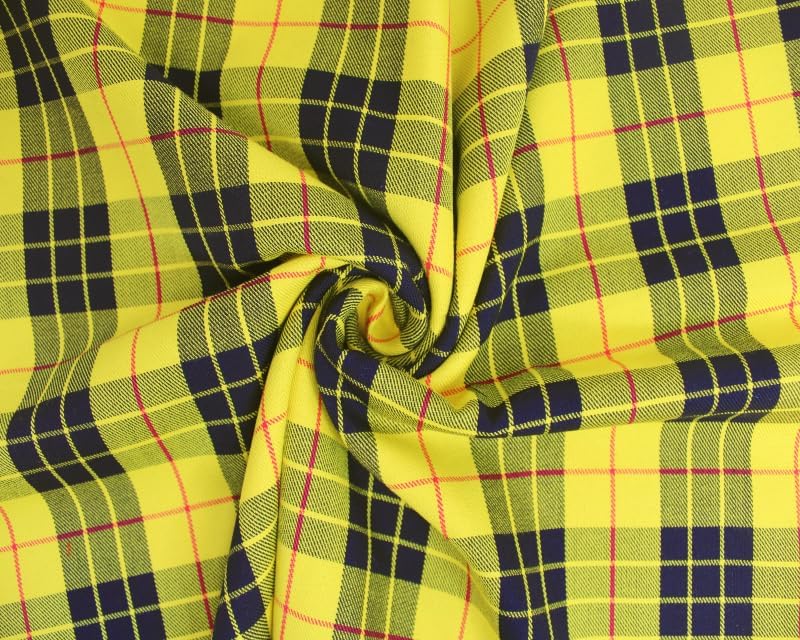CraftsFabrics Polyviscose Tartan Rainbow Extra Wide 100% Cotton Craft Fabric Material for Quilting Clothing, Sewing (Yellow - Image 2