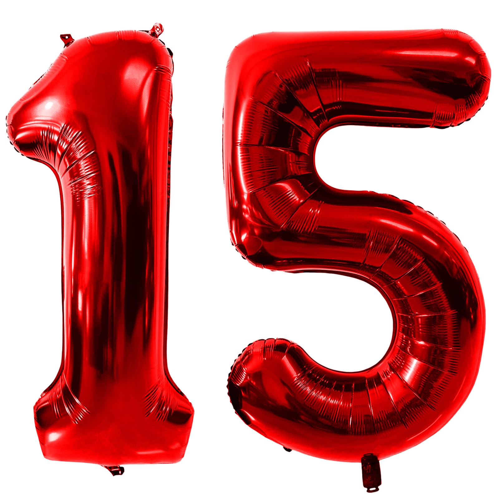 40 Inch Red Number 15 Balloons, Red 15 Balloon, Red Large Foil Number 51 Balloons, Birthday Wedding Anniversary Party Decoration Graduation Ceremony digital Decorations — image 1