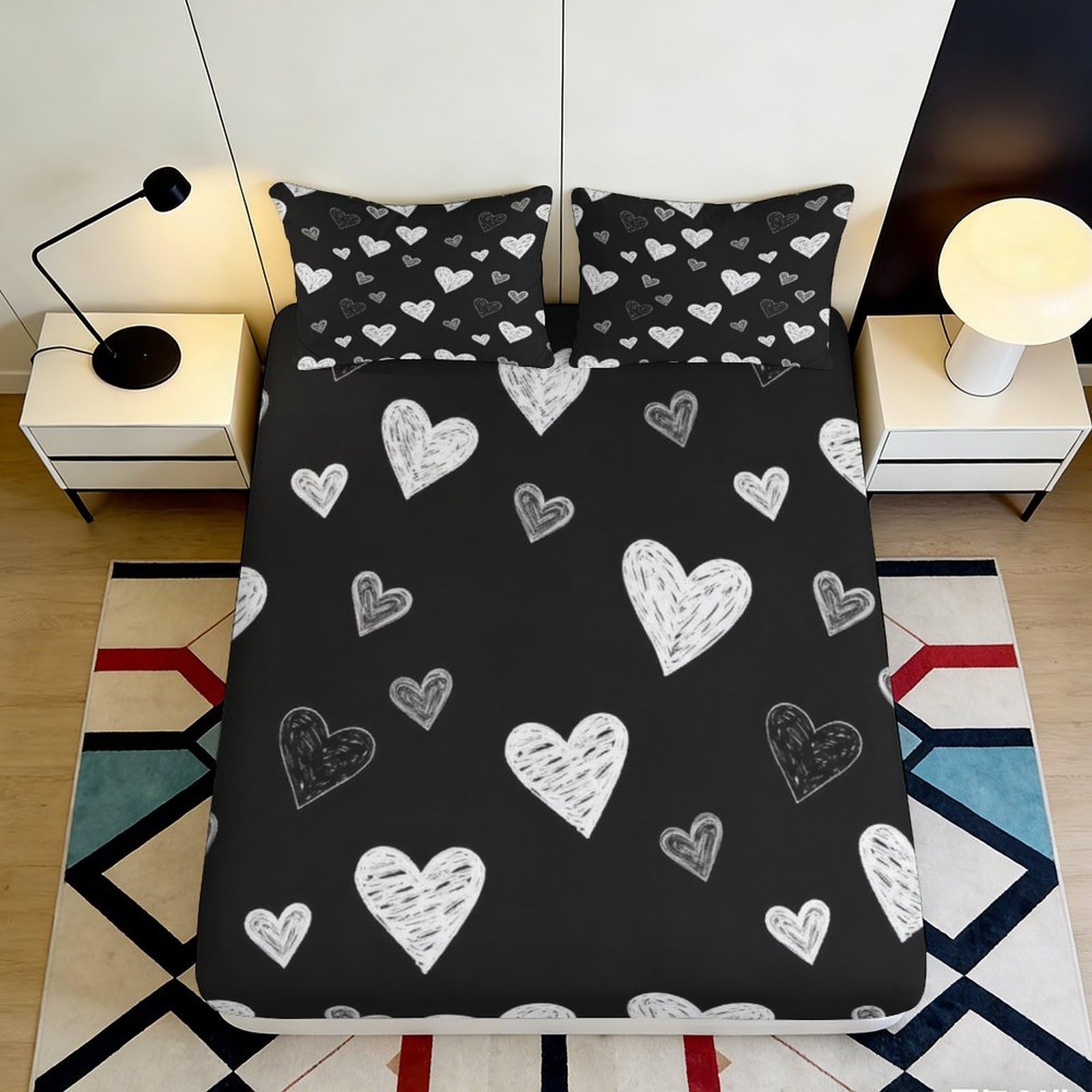 3D Printed Marble Pattern Fitted Sheet Microfiber Deep Pocket Elastic Hem Bedroom Bedding Marble Mattress Fitted Cover Washable Non-Slip Full Wrap 120x200x25cm