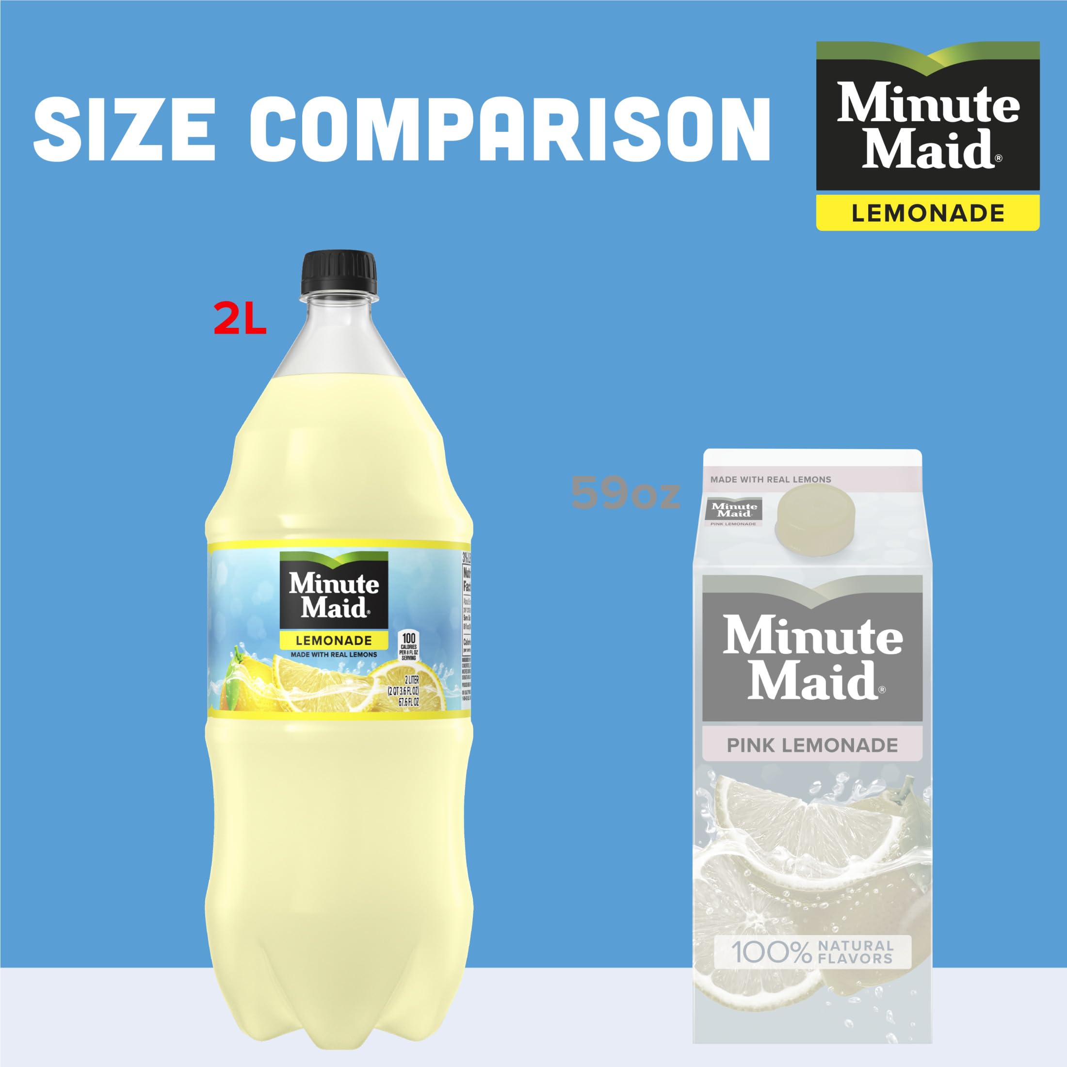 Minute Maid, Lemonade Made With Real Lemons, 2 Liters Bottle