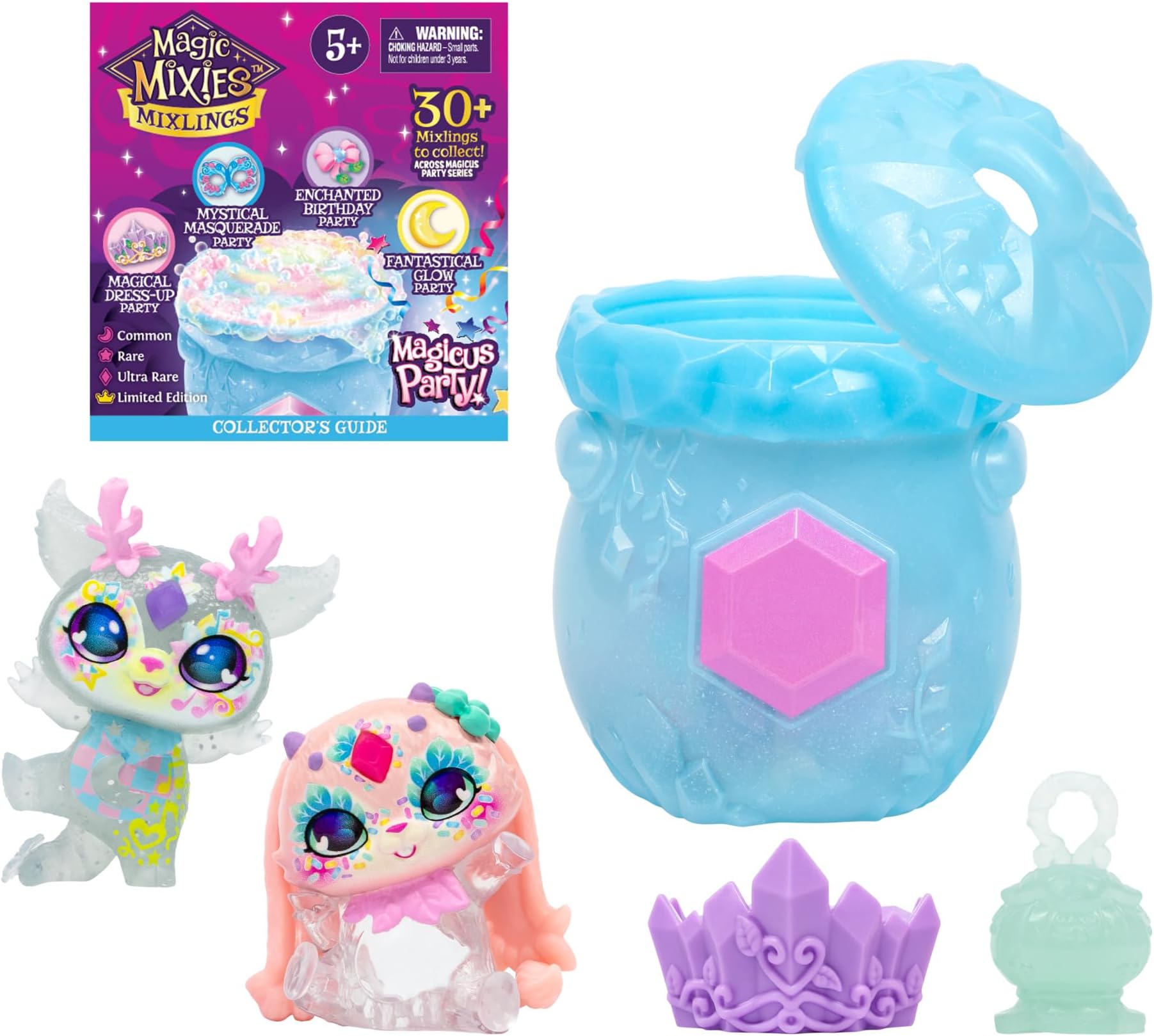 Magic Mixies Mixlings Magicus Party Fizz & Reveal 2 Pack Cauldron | with Magical Confetti Fizz Unboxing | 4 New Magicus Party Mixling Powers to Discover | 30+ to Collect