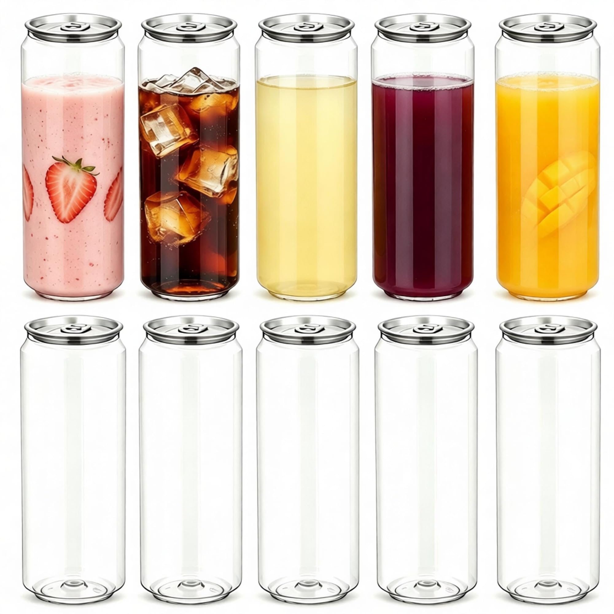 Latas de refresco de plástico de 200 unidades vasos desechables transparentes para bebidas