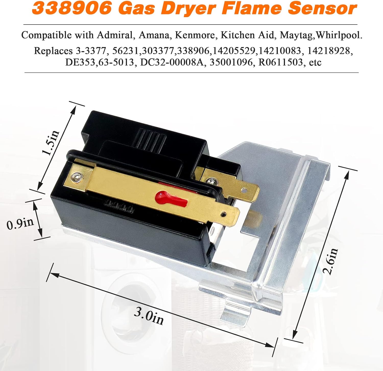 Buy 338906 Gas Dryer Flame Sensor 279834 Gas Valve Solenoid Coils