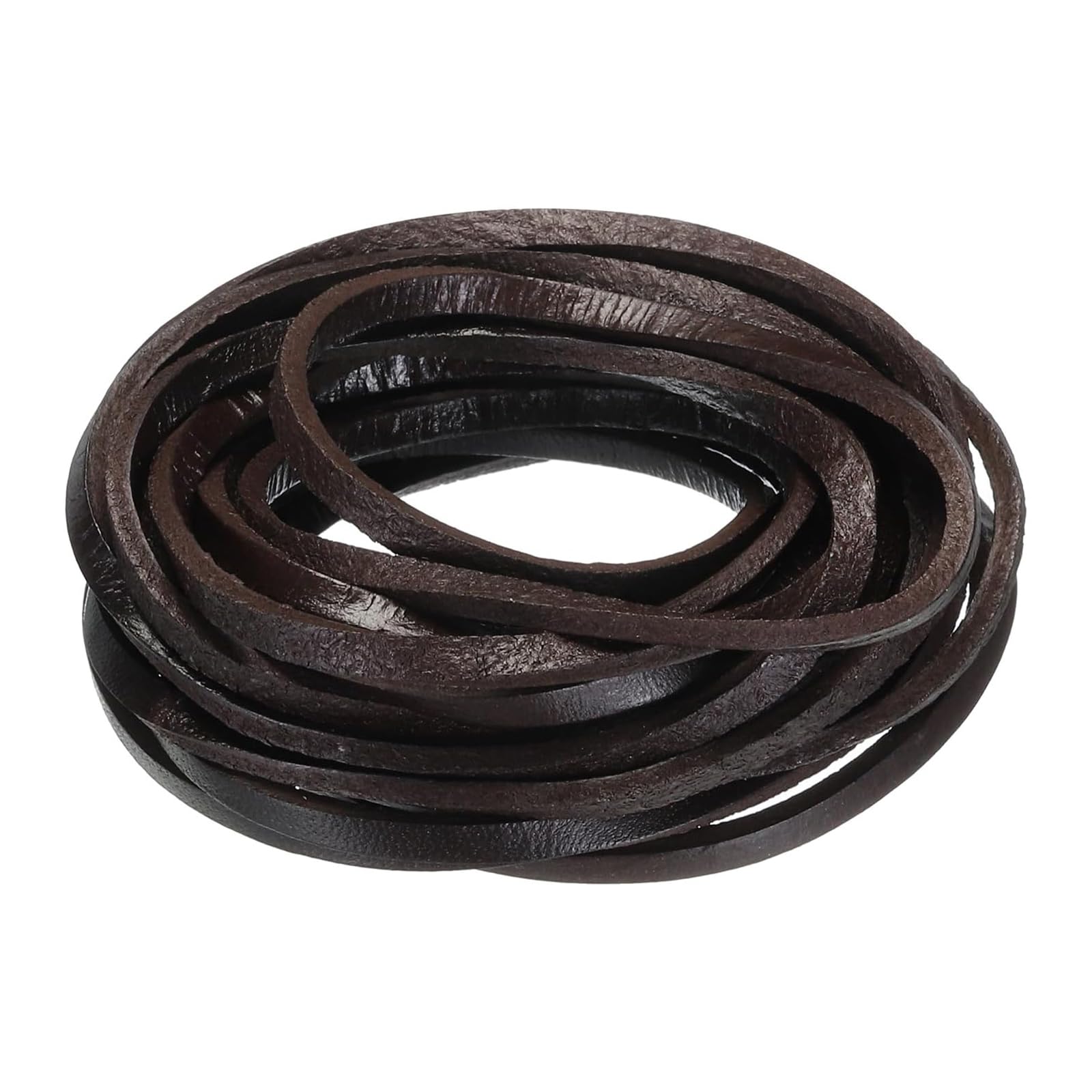 Unifizz 3.3 Yard x 3 mm Flat Leather Cord for Jewellery Making, Leather Strap Cord for DIY Crafts, Bracelet Necklace Craft Leather Cord - Coffee