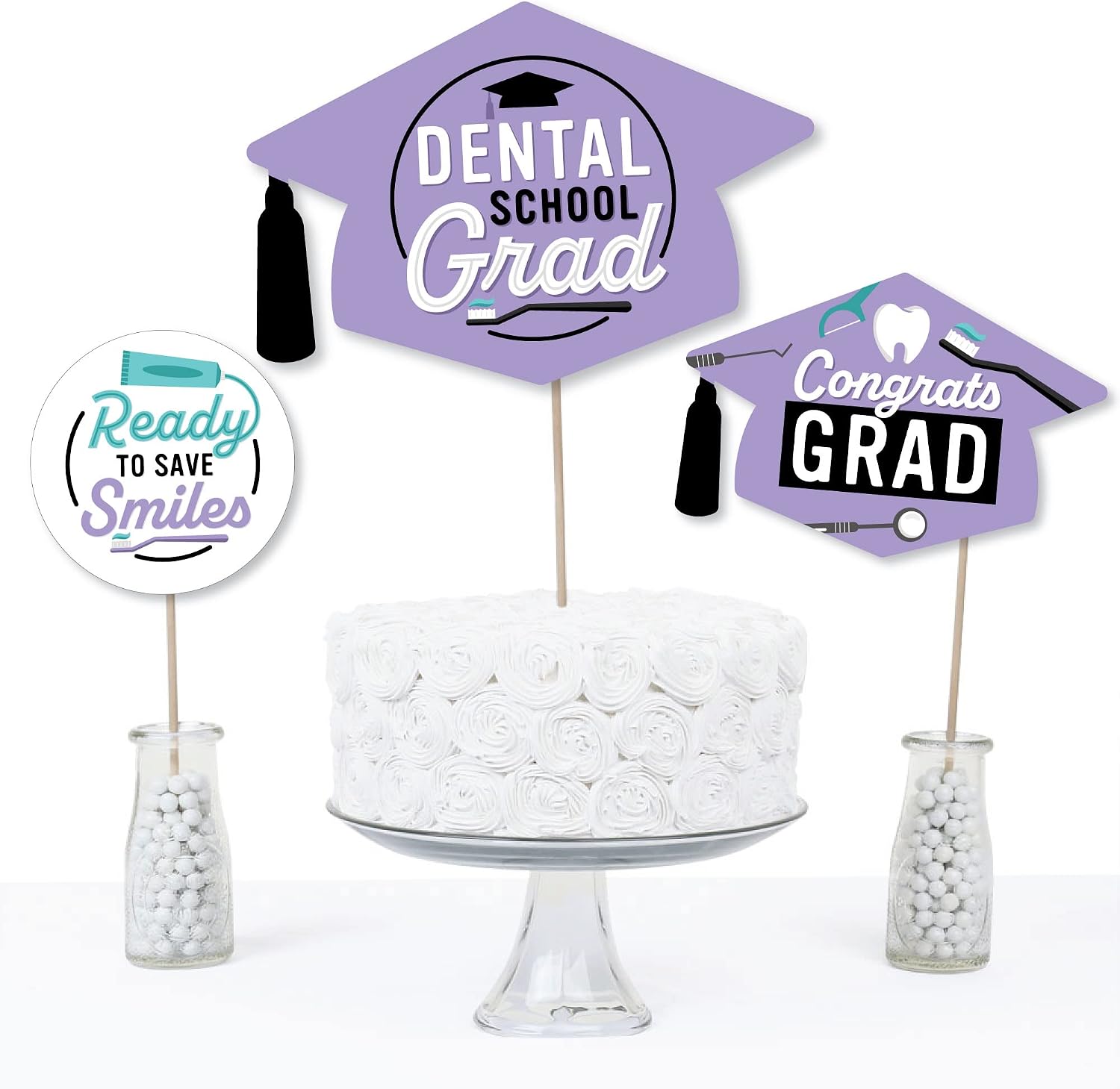 Big Dot of Happiness Dental School Grad - Dentistry and Hygienist Graduation Party Centerpiece Sticks - Table Toppers - Set of 15