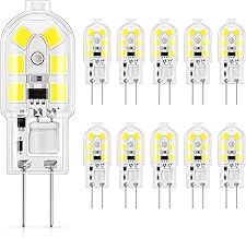 DiCUNO Lampadina G4 LED 12V, 1.5 W equivalente a 15-20 W alogena, Bianco freddo 6000K, 160lm, Lampadina LED G4, Perfetta per cappa da cucina e lampadario, Non dimmerabile, 10 Pezzi