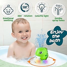 ZHENDUO Baby Bath Toys, Rechargeable Bath Toys, Whale Spray Water Bath Toy, Sprinkler Bathtub Shower Toys for Toddlers Kids Boys Girls, Pool Toy for Baby (Green)