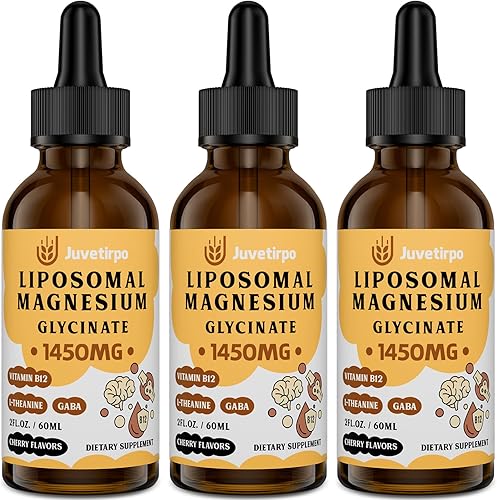 Gotas líquidas de glicinato de magnesio, quelato liposomal con sabor a cereza para una fácil absorción, promueve el sueño, el estado de ánimo, la