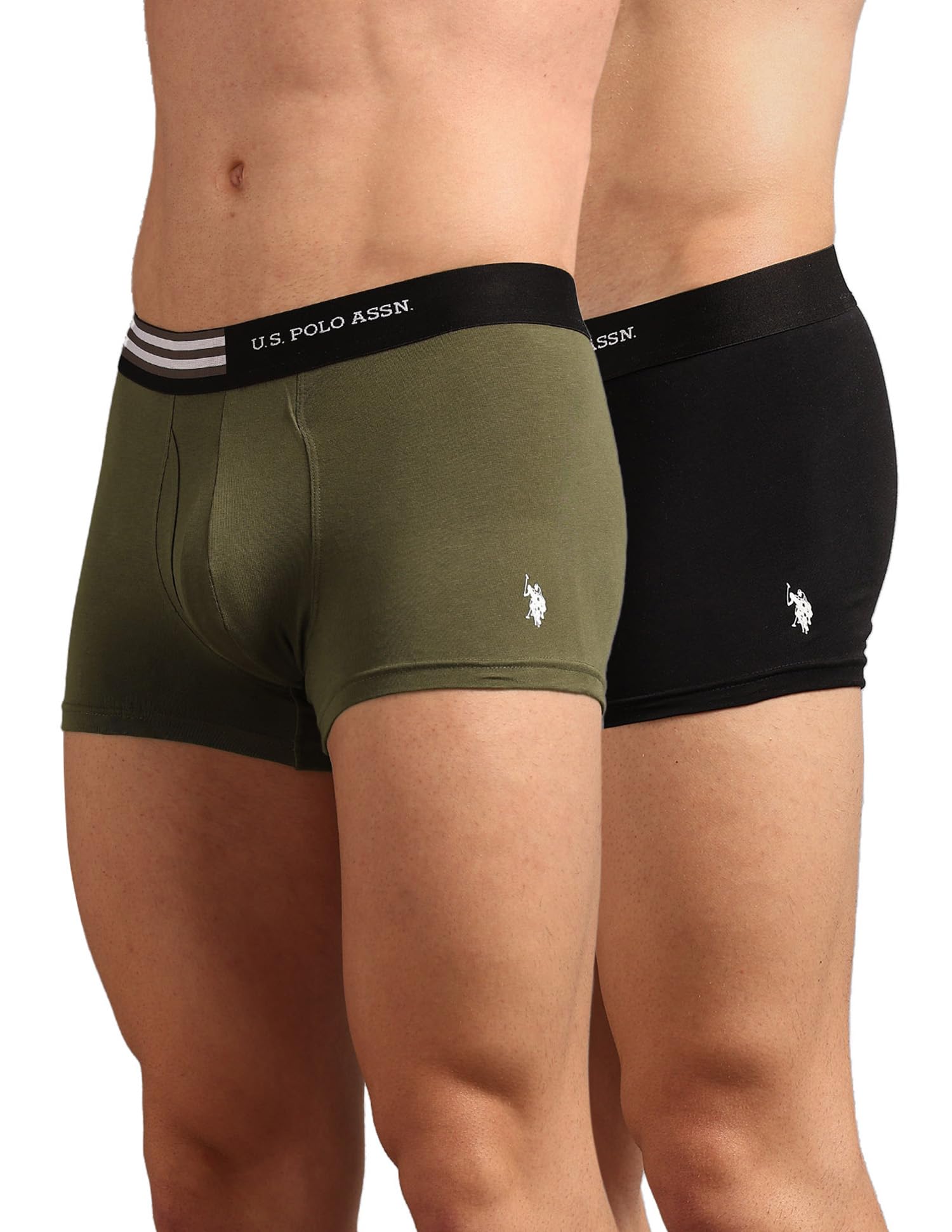 u.s. polo assn. Men's OET19 Striped Waistband Underwear Trunks - Pack of 2-picture-14