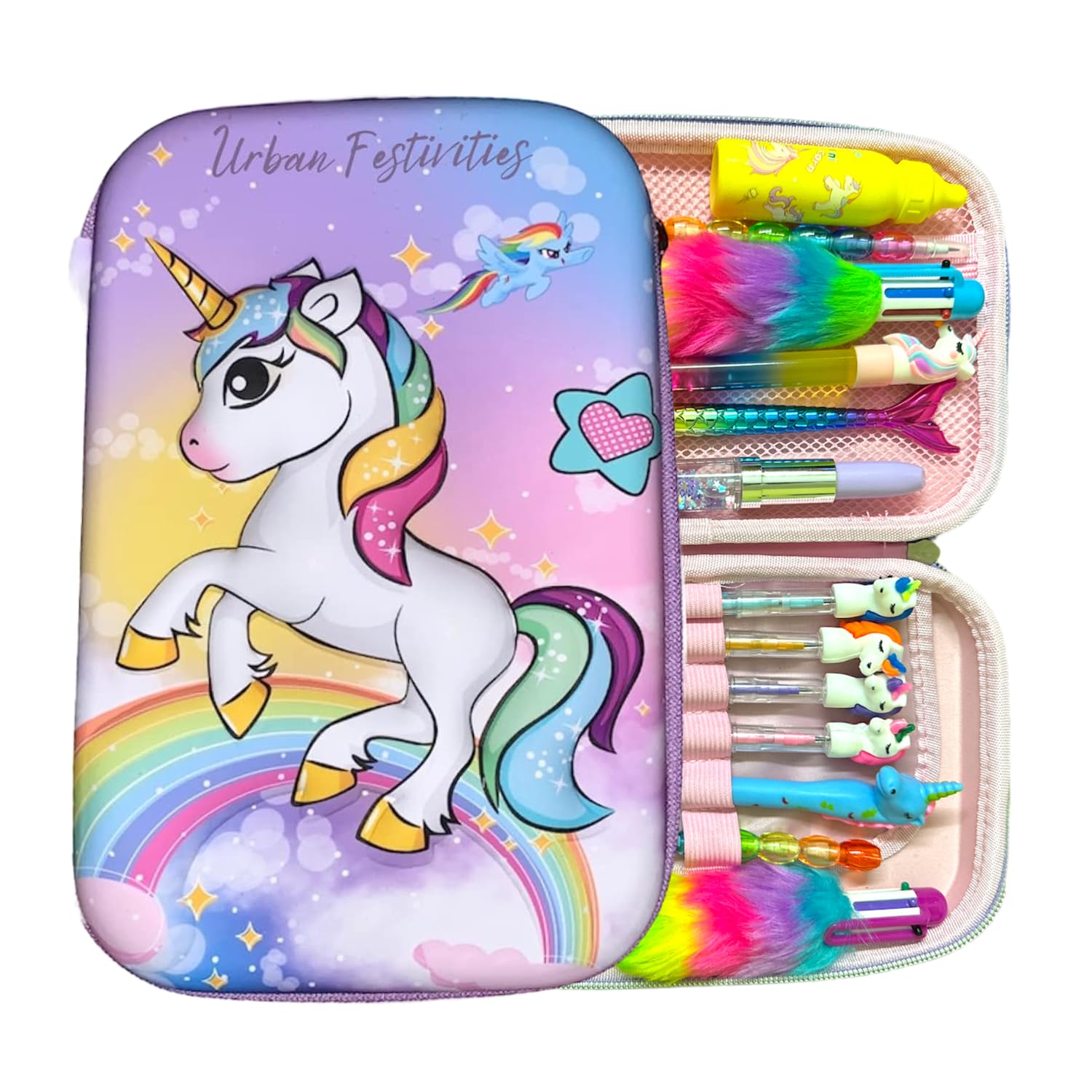 Urban Festivities Ethylene Vinyl Acetate (Eva) Unicorn School Stationery Set For Girls Unicorn Pencil Box Combo Return Gifts For Birthday Pencil Pouch For Girls Party Favor (Pack Of 15), Multicolor (B0CHFRWN4W) Amazon Price History, Amazon Price Tracker