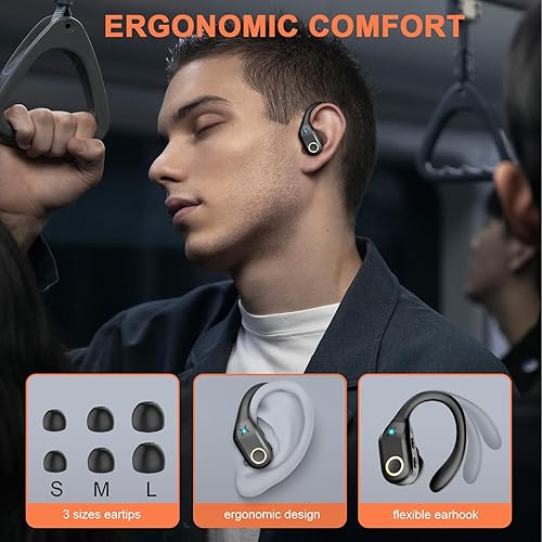 Miniatura 5 de Auriculares inalámbricos Bluetooth 5.3 con graves estéreo, micrófono con cancelación de ruido ENC, llamada HD, auriculares sobre la oreja con