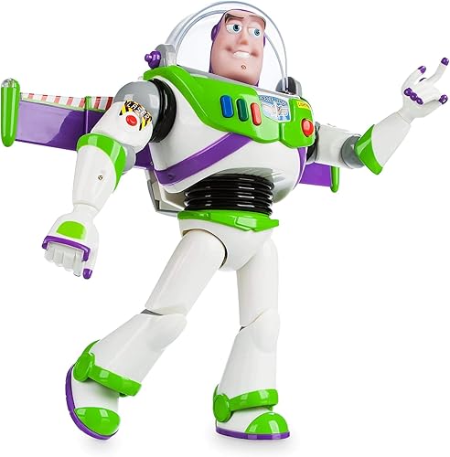 Disney Tienda oficial Buzz Lightyear figura de acción interactiva parlante de Toy Story, cuenta con más de 10 frases en inglés, interactúa con otras