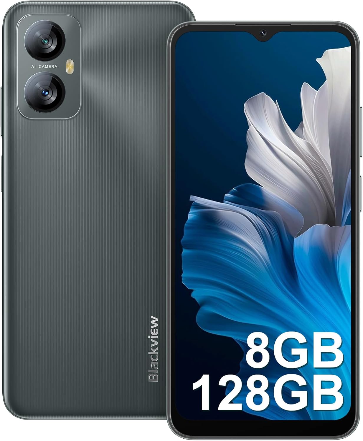 Blackview Mobile Phone, A52Pro 8GB+128GB/1TB(2024), 90Hz 6.52″, 5180mAh Fast Charge, Android 13 Phone, Octa-core, 13MP+5MP, 4G Dual Sim Free, Fingerprint/Face Unlocked, 3.5mm Jack, Latest Phone -Grey