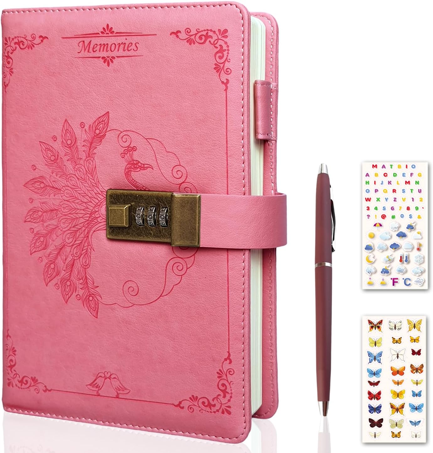 MATBIO Diary With Lock for Women & Adults, A5 Refillable