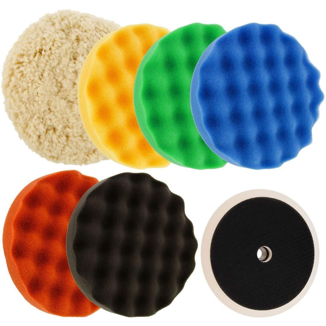 DIY Crafts Buffing and Polishing Kit with 7-inch Pads; Waffle Foam and 1 Wool Grip Pad (Pack Of 1 Pc, Buffing and Polishing Kit)-image-40