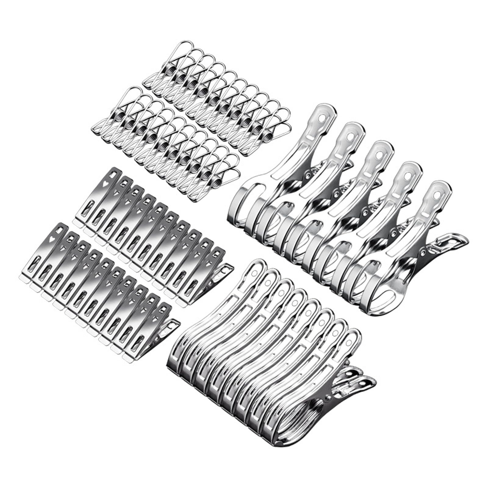 Mollette in acciaio inox, confezione da 20 mollette multiuso per lavanderia, cucina e uso domestico