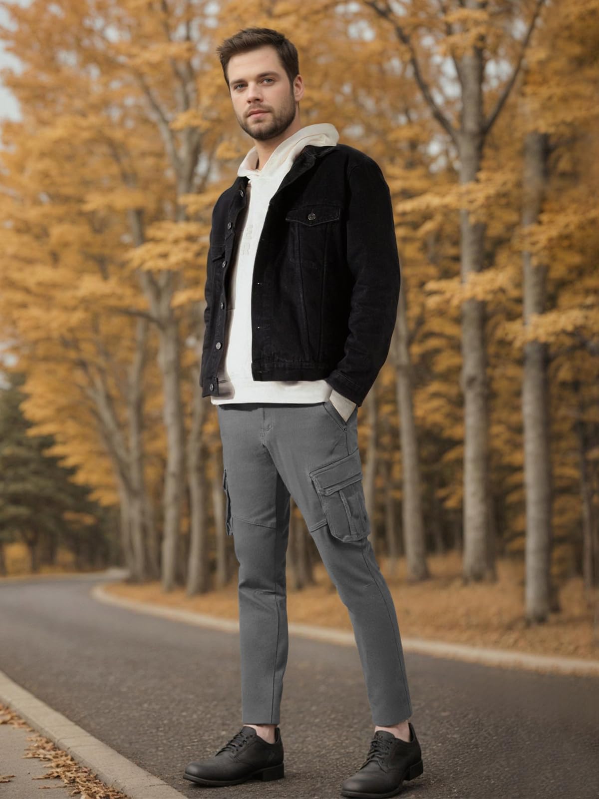 Jeans Couture Pantaloni Cargo Uomo Pantaloni da Lavoro Uomo Cargo Moto Invernali Impermeabili Uomo Pantaloni