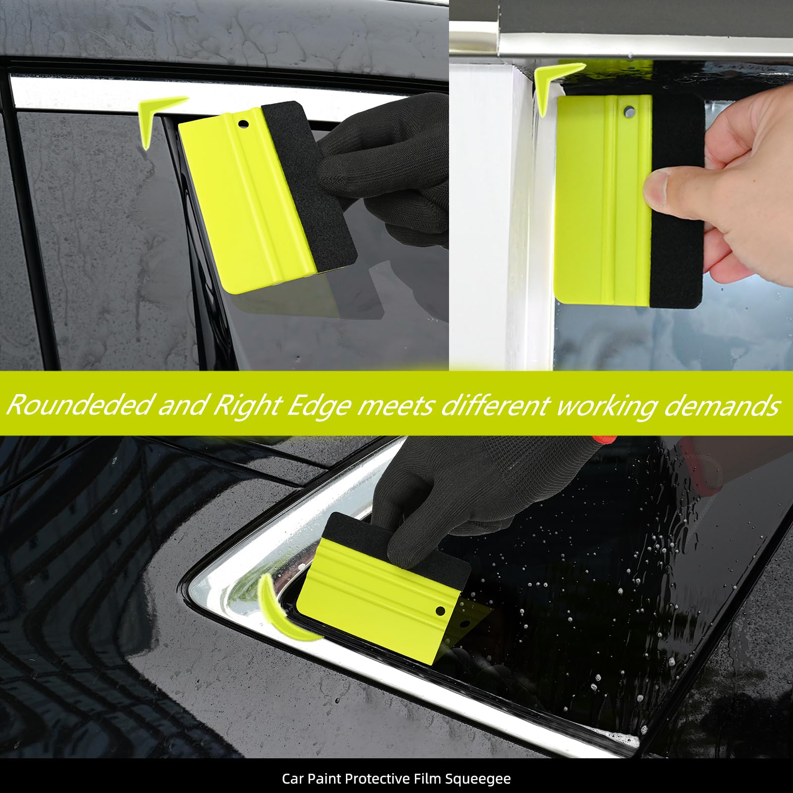 EHDIS 2 pezzi Spatola Wrapping e 2 pezzi Feltro, per Vinile Adesivi Auto, Pellicola Oscurante Vetri, Car Wrapping, Pellicola Oscurante per Vetri e Mobili
