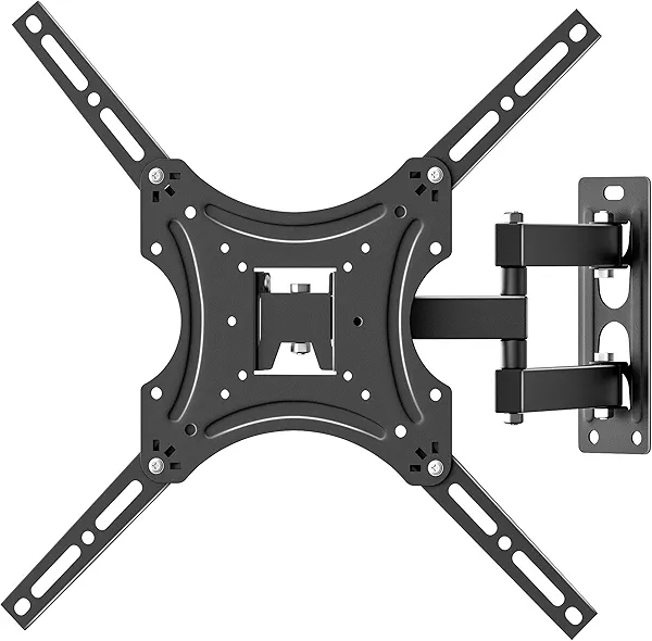 Full Motion TV Monitor Wall Mount Bracket with Swivel, Tilt & Extension, fits 23"-55" Flat Curved Screen TVs & Monitors, VESA 400x400, Holds up to 48 lbs