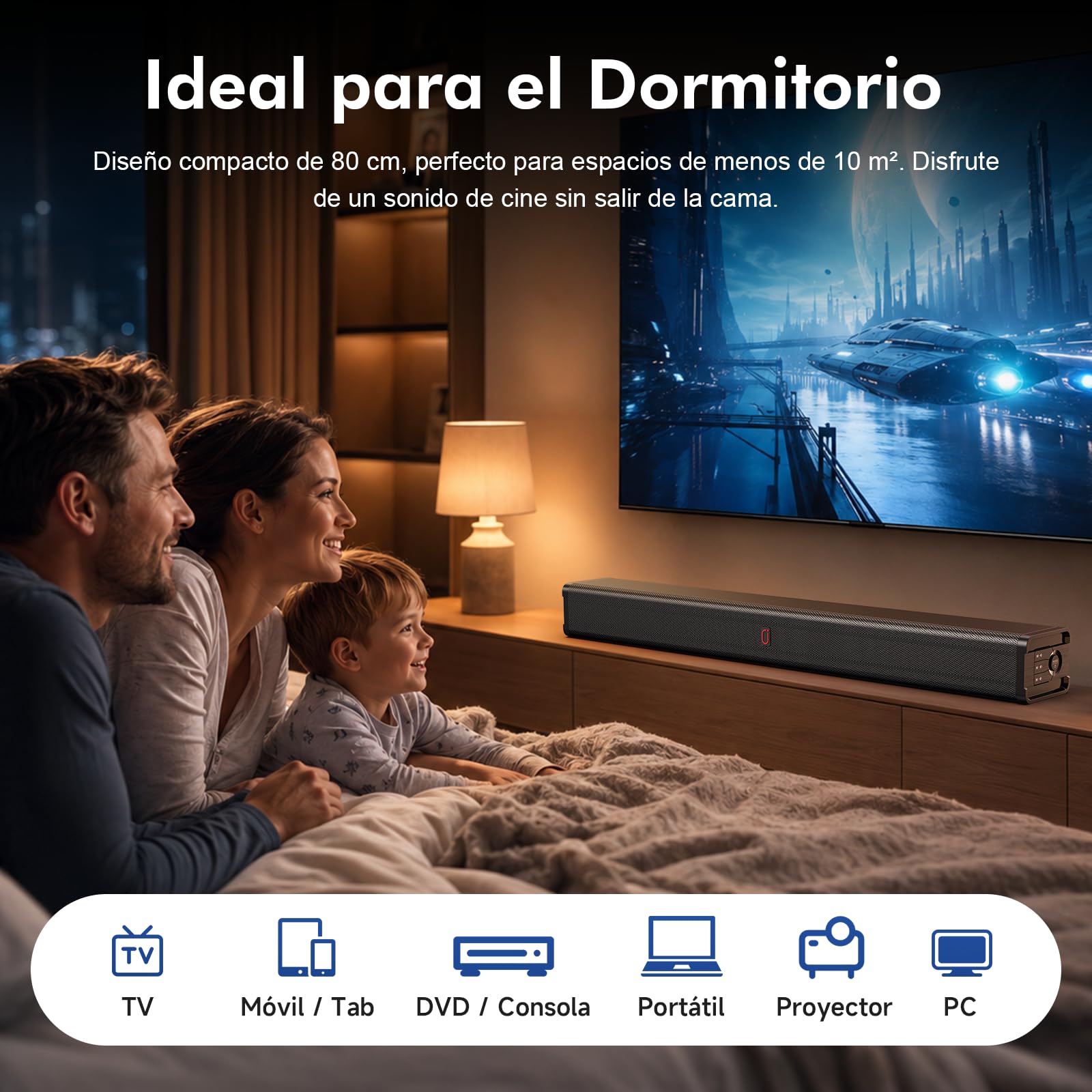 JYX Barra de Sonido para TV 200W, All-in-One Altavoces para TV con 4 Modos EQ, HDMI ARC, Óptico/AUX/USB, Bluetooth 5.4, con 2 Altavoces y Bass Reflex