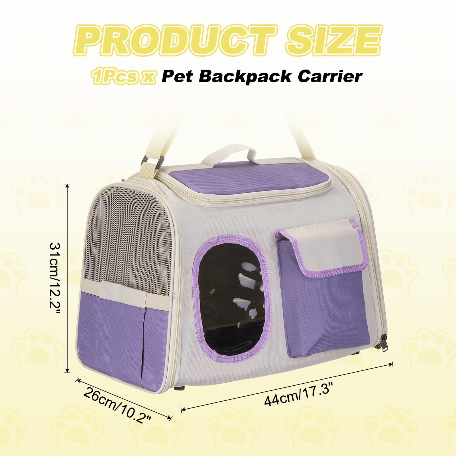 QUARKZMAN Transportador para Gatos para Mascotas Correa De Hombro Ajustable Bolsa De Transporte para Perros Y Gatos Transpirable Bolsa De Viaje para Mascotas (Púrpura)