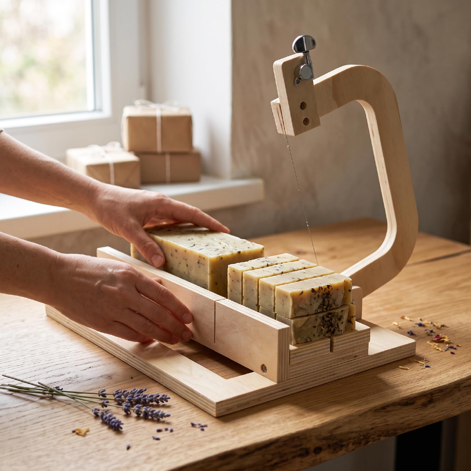 AMONIDA Verstellbarer Holz-Seifenschneider für DIY-Projekte