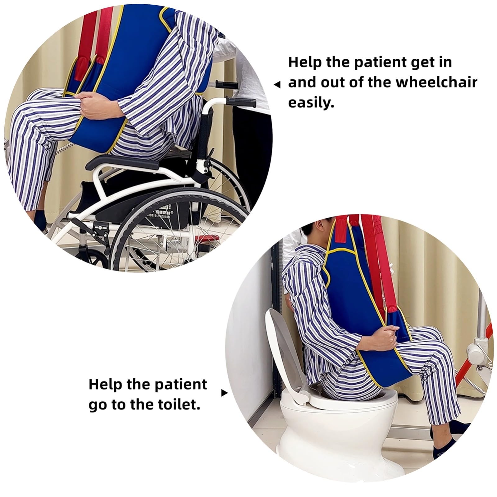Élingue De Pour Patient Lève-Patient Pour Harnais De Toilette Lift Sling Pour Personnes Âgées, Handicapés Harnais De Soulèvement Des Patients Élingue De Jambe Divisée Réutilisable L
