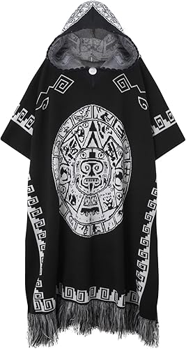 Poncho mexicano unisex Serape con sudaderas Vintage Hippie Western Poncho Boho Totem Suéter sin mangas