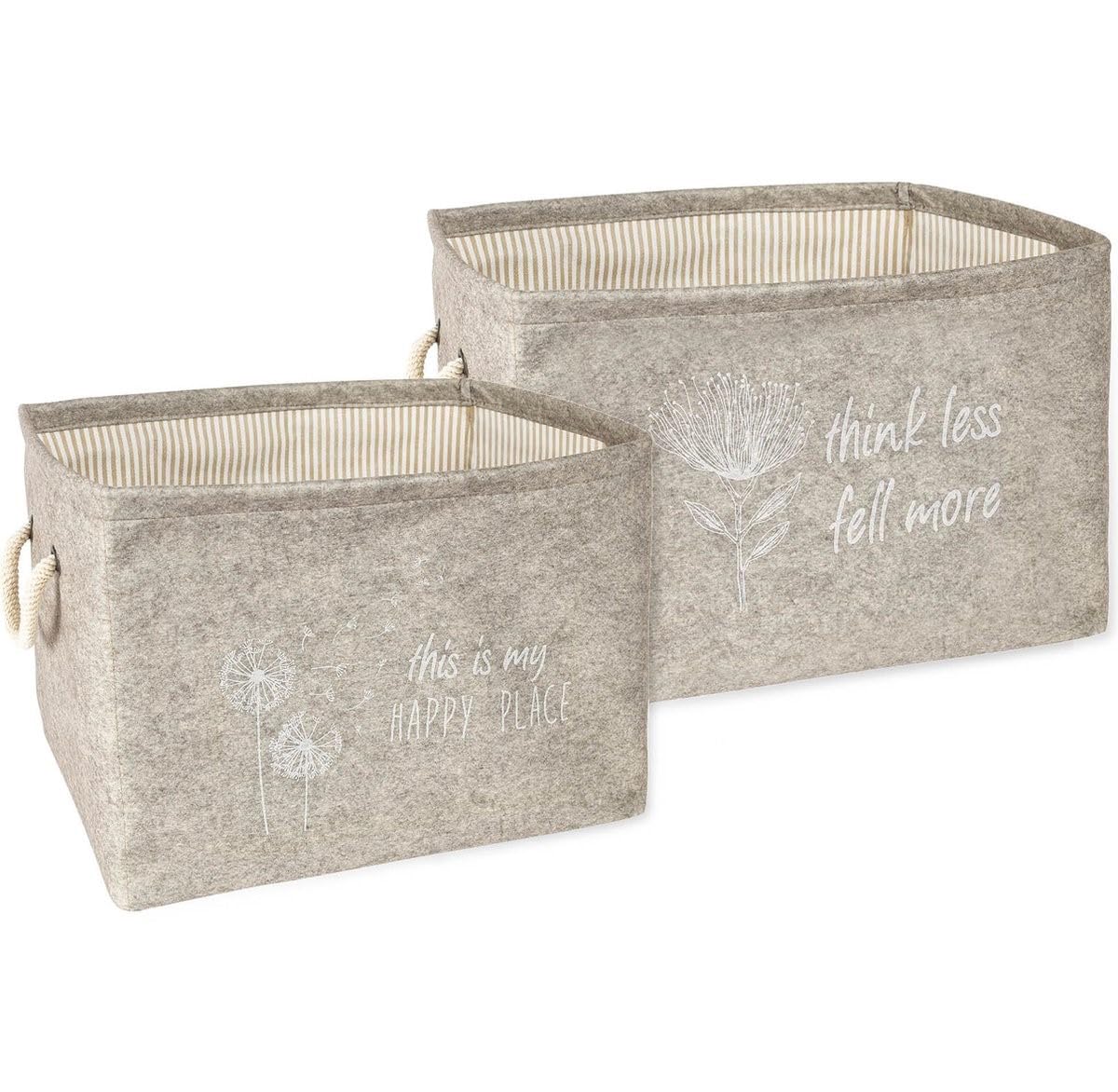 BABY SHOWER CHOCOLATE 2 pieces Felt organizer with handle ( Brown, 36x36x25 cm) - Home Decoration - Storage boxes - storage basket felt - storage organizer - basket desk