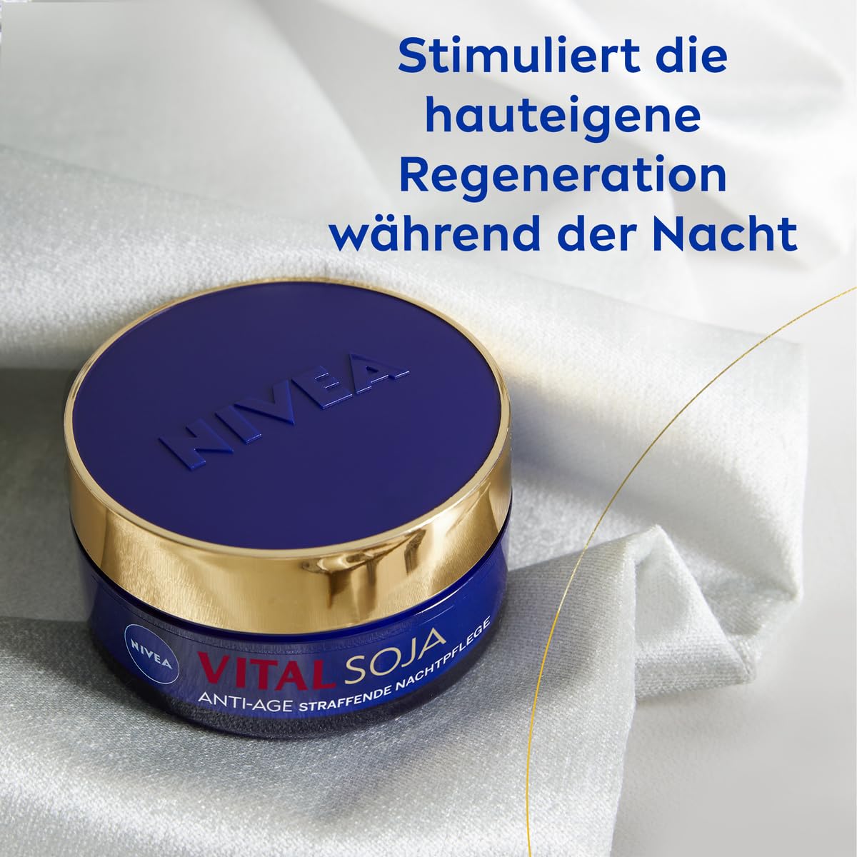NIVEA VITAL SOJA Anti-Age ujędrniająca pielęgnacja na noc, bogata pielęgnacja twarzy dla dojrzałej skóry z naturalnym ekstraktem z soi, regenerujący krem na noc do łagodzenia zmarszczek (50 ml)