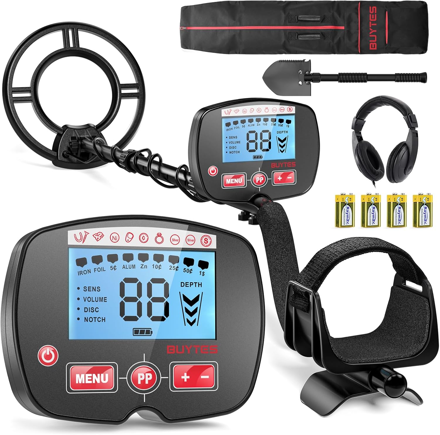 BUYTES Metal Detector for Adults, Professional Higher Accuracy and