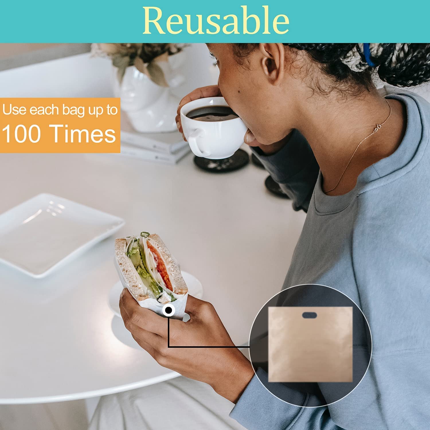 Toastabags Riutilizzabili | 12 Sacchetti In Teflon Per Toaster E Microonde - Senza BPA - Foto 4