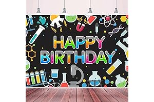Science Backdrop Banner for Birthday Party Decoration - Chemical Science Experiment Party...