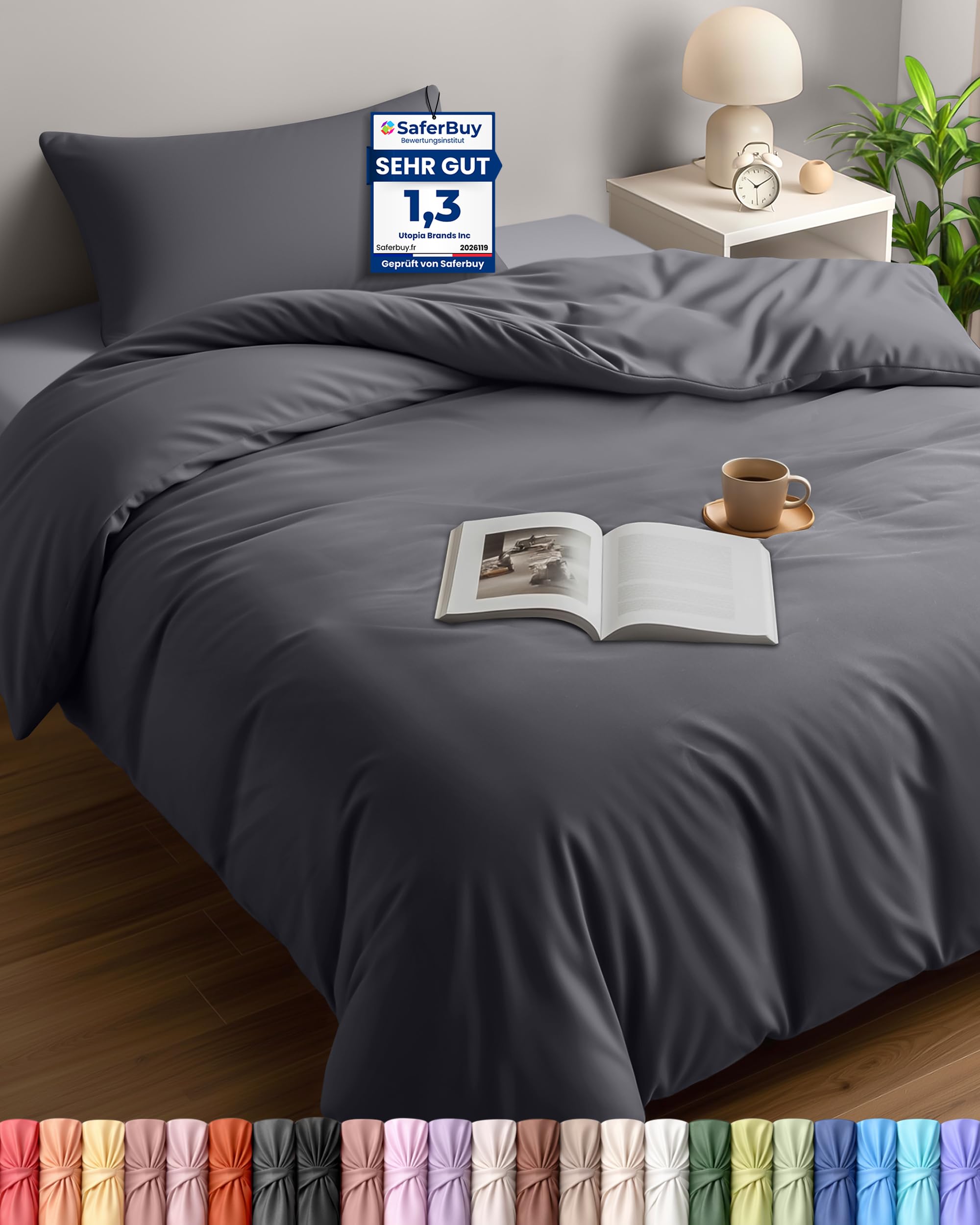 Utopia Bedding Bettwäsche - Mikrofaser Bettbezug + Kissenbezüge