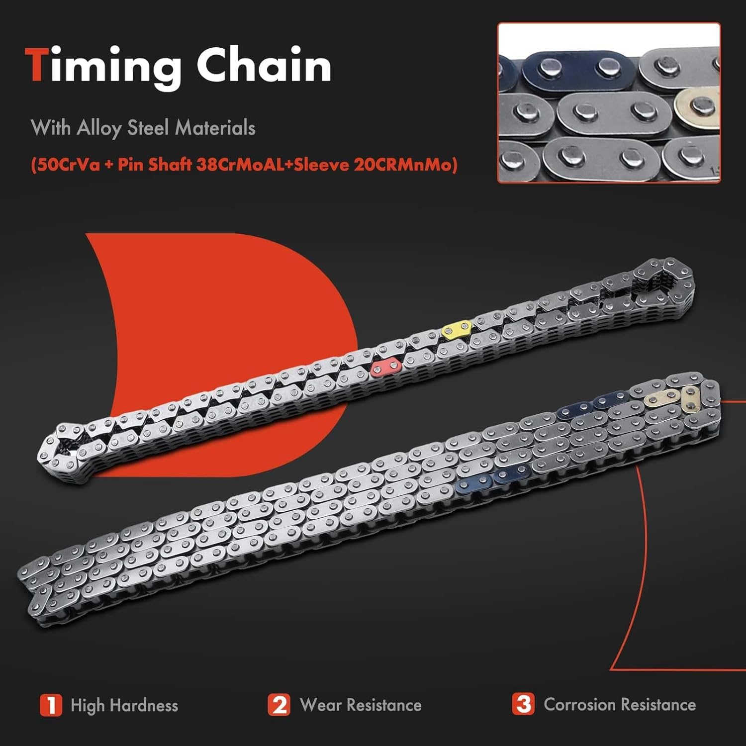 A-Premium Set of 8Pcs Engine Timing Chain Kit W/Tensioner & Guide & Sprocket [fit DOHC, L4 2.5L] Compatible with Mazda 3 2014-2017, 6 2014, CX-5 2014-2017, CX-9 2016-2017, Replace# PY01-11-316A