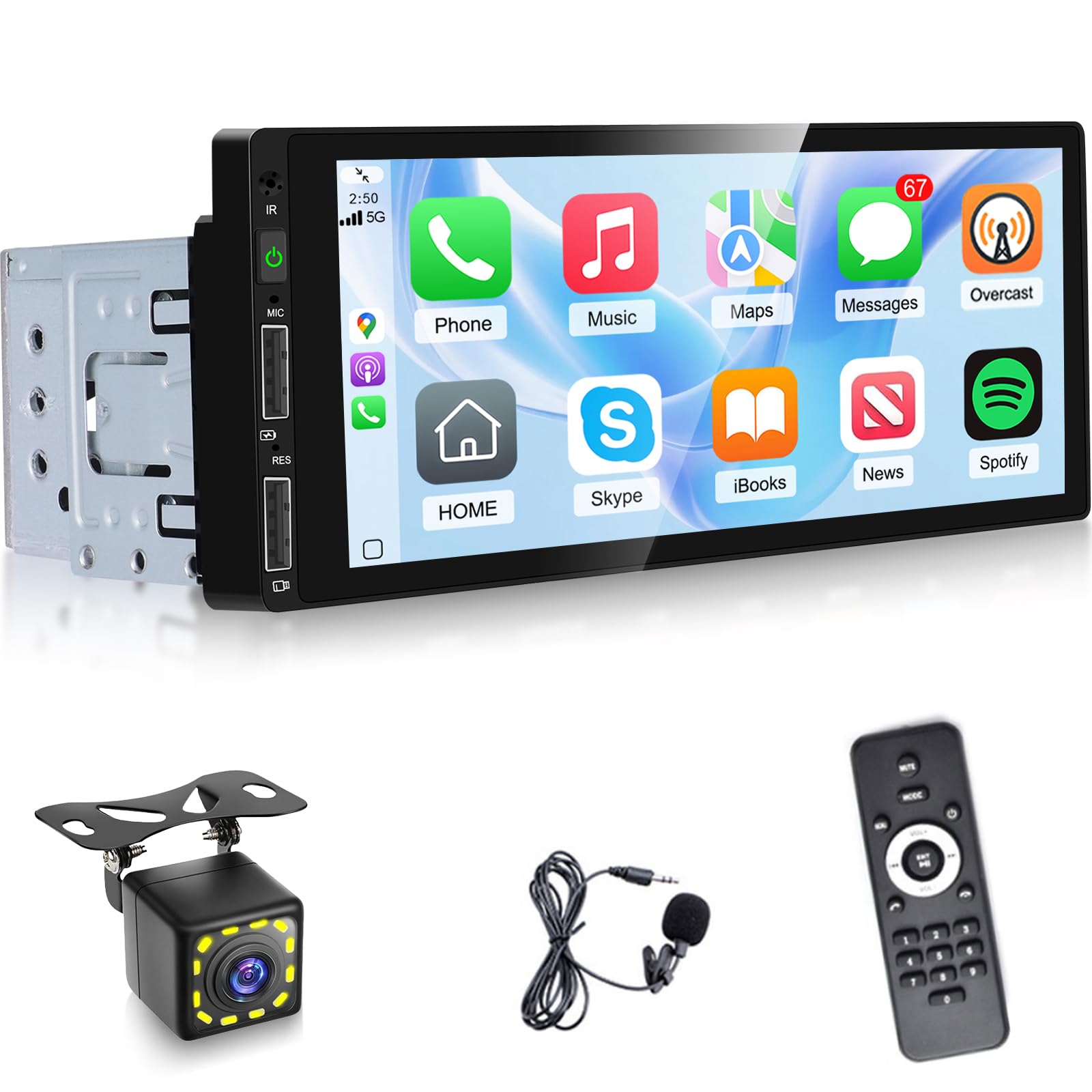 Amazon.com: Single Din Car Stereo with Carplay and Android Auto