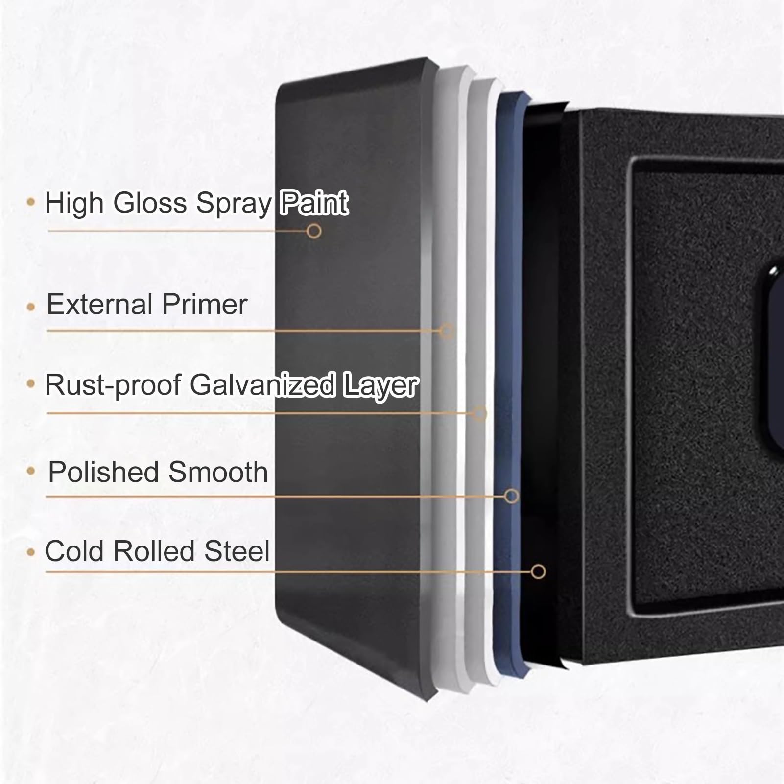 Cassaforte Piccola Cassetta di Sicurezza con Chiave Safe per Hotel, Ufficio, Casa, 42×37×20 cm