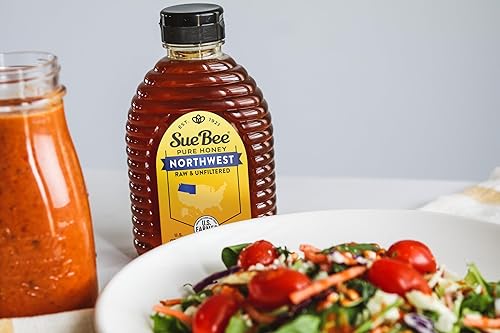 Miniatura 4 de Sue Bee Honey Regional Northwest USA Miel, colada, sin filtrar, miel cooperativa propiedad de apicultores, 24 onzas