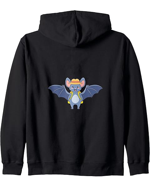Cute Bat Hiking Hobby Nature Hiker Zip Hoodie