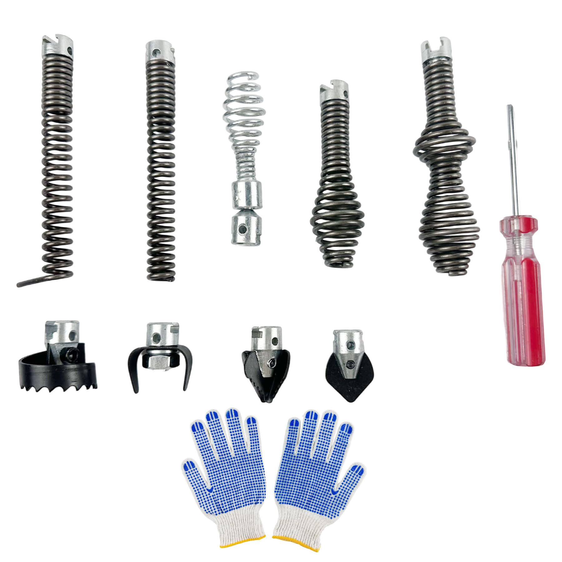 Coupe-tarières de vidange en lot de 10 accessoires pour câbles de 1,5 cm et débouchage canalisation