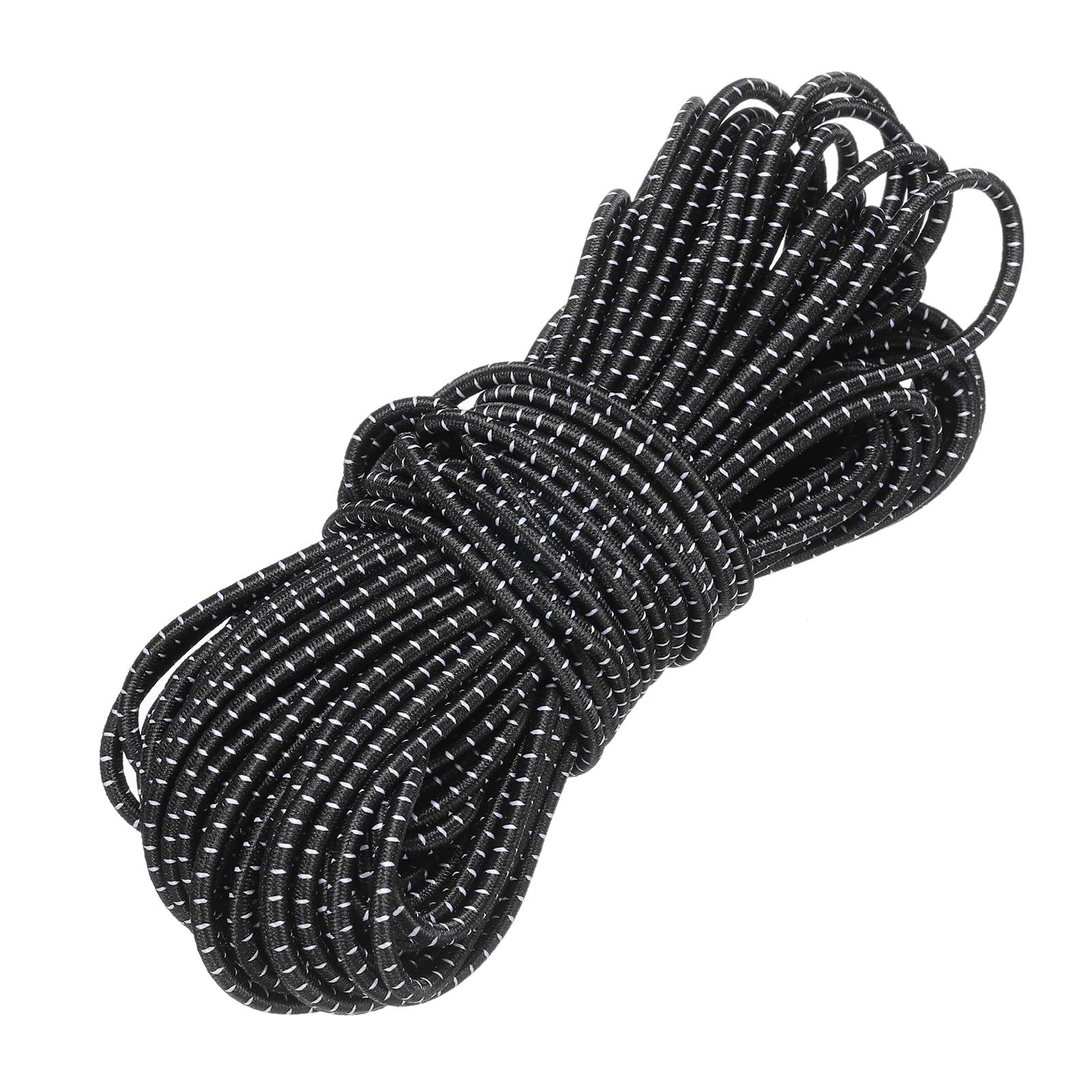 PATIKIL Elastic Bungee Cord, 3mm x 15m Heavy Duty Polyester Bungee Shock Cords Kayak Stretch String Rope for Kayak Strap Tarp Tie Boating Tent Camping DIY Craft, Black-White — image 1