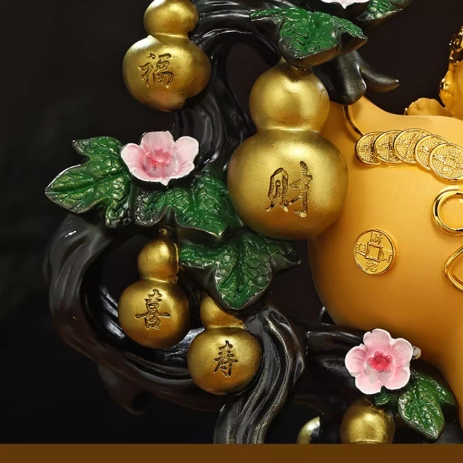 Decorazioni per la Scrivania I mestieri in resina retrò attirano ricchezza e buona fortuna Ornamenti di zucca Pixiu Raccolta di famiglia Decorazione di ricchezza Figurine di Scultura ( Size : S )