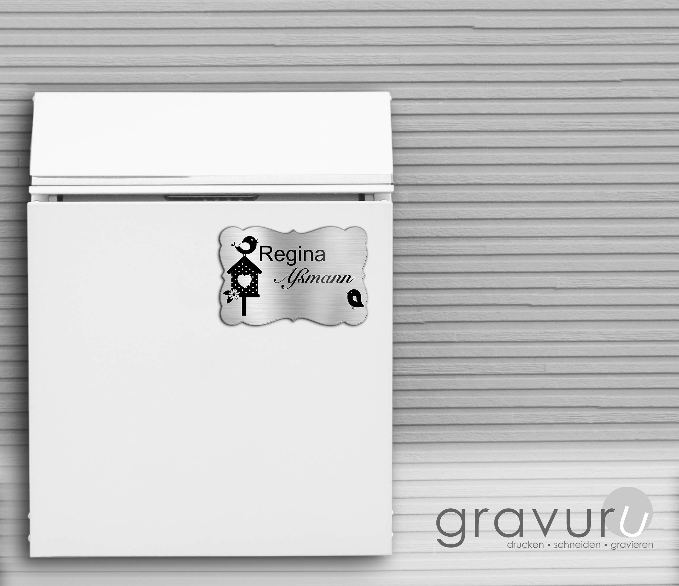 Klingelschild Türschild Mit Gravur – 12x7,5 Cm, Selbstklebend, Verschiedene Farben & Optiken, Für Haustür & Briefkasten
