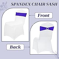 Vista 4 de MDS - Paquete de 250 lazos de elastano para silla, universales, bandas elásticas para silla, lazos con hebilla, lazo deslizante para decoración