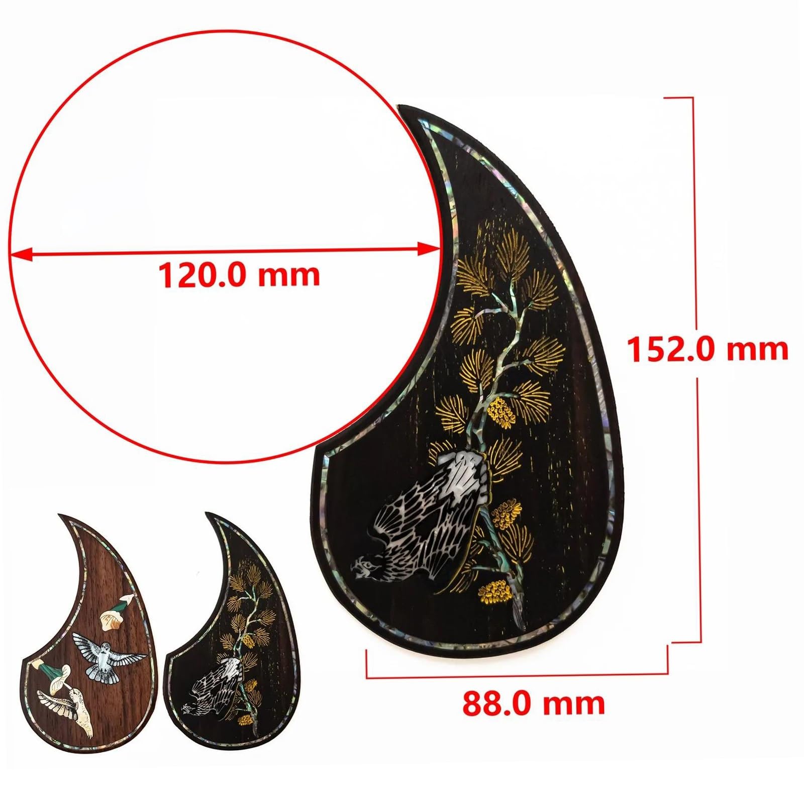 Pickguard do gitary akustycznej dla początkujących Ręcznie wykonany pickguard z palisandru do gitary akustycznej powierzchnia odporna na uszkodzenia(SN04)